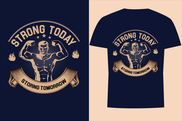 Fototapeta premium Fitness T-shirt Design, Workout T-shirt Design, Gym T-shirt Design