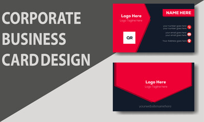 Simple and Clean Red and black Business Card Template