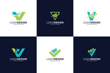 Collection of letter V business logo design