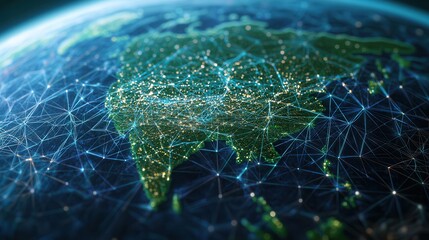 Obraz premium Stylized visualization of modern world network