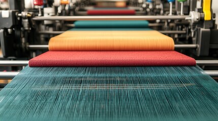 Automated weaving machine producing colorful textiles