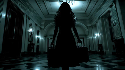 Mysterious Silhouette Woman Illustration