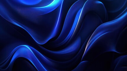 Obraz premium Abstract Blue Waves Digital Art Design