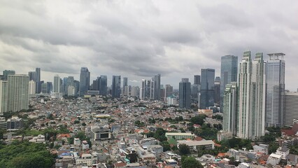 Fototapeta premium Jakarta, Indonesia – December 16, 2024: A cityscape view of Indonesia capital city Jakarta