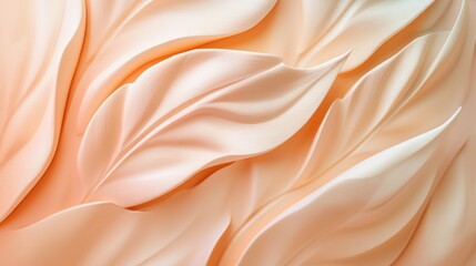 Abstract peach-toned wave pattern of sculpted leaves.