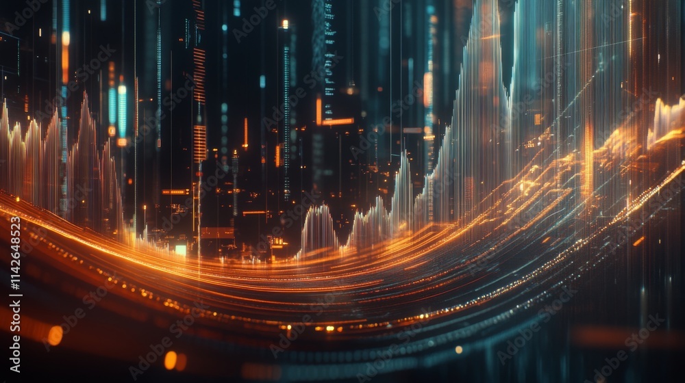 Aufkleber abstract digital waveform in futuristic technology environment