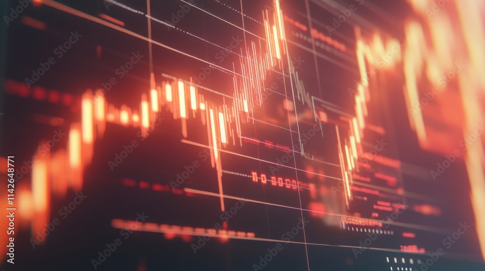 Poster Abstract Financial Chart with Dynamic Data Visualization Elements