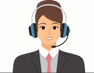 Character wearing headset on white background
