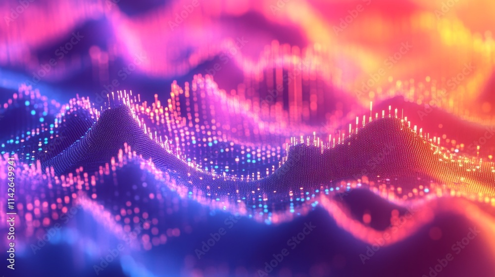 Aufkleber colorful abstract waves of light with movement and depth effects