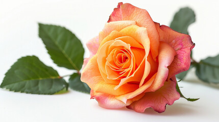 Fototapeta premium Joseph's Coat Rose on an isolated white background, object focused, png, stock image, hd quality