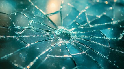 Shattered Glass Teal Abstract Background Image