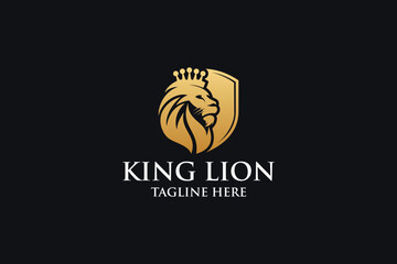 Luxury Lion Shield Logo Design.