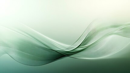 Abstract Green Wave Design Soft Lines Background