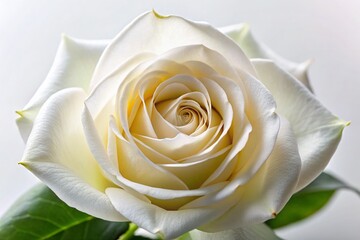 High-Resolution White Rose Image, Single Bloom, Isolated, Botanical Photography, Macro Shot, Deep Depth of Field, Pure White Rose, Floral Background, Close-up White Rose
