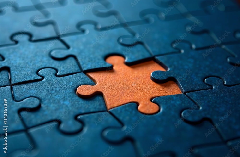 Wall mural missing puzzle piece concept for problem solving and teamwork
