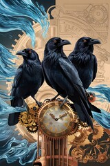 crow raven bird photos with metallic spring creative photos