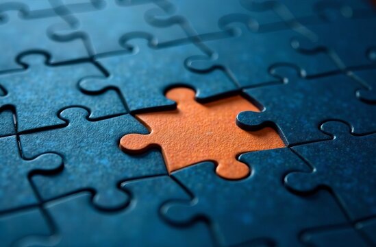 Missing puzzle piece concept for problem solving and teamwork
