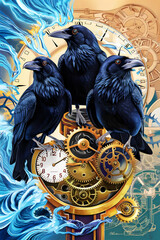 crow raven bird photos with metallic spring creative photos