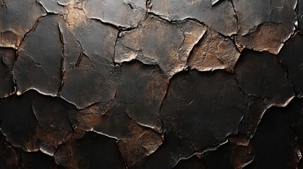 Fototapeta premium Dark Cracked Metallic Surface Texture Background