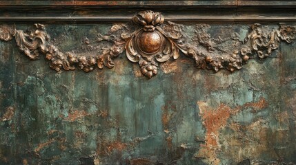 Ornate Vintage Wall Decor Featuring Intricate Carving