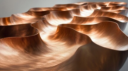 Abstract Wooden Sculpture With Wavelike Form