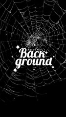 Creepy spider web covers black background Abstract
