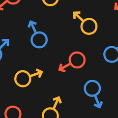 Seamless pattern with colorful gender symbols