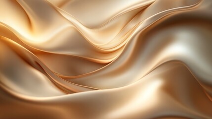 Obraz premium Abstract Golden Silk Waves Flowing Smoothly