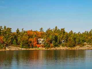 Autumn on the shore of Lake Huron, a beautiful autumn landscape