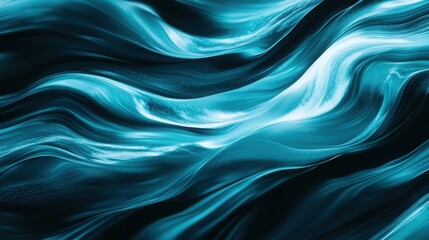 Abstract Teal Swirling Waves Pattern Design