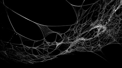 Creepy spider web covers black background Abstract © soepratman