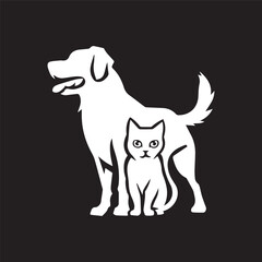 Dog and cat silhouette illustration