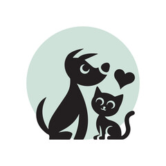 Dog and cat silhouette illustration