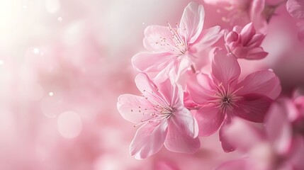 Fototapeta premium Delicate Pink Blossoms Softly Bloom In Spring