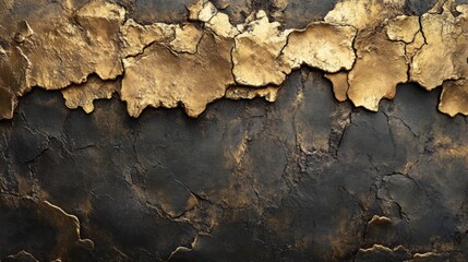 Fototapeta premium Abstract Gold and Black Textured Wall Art