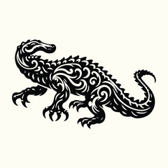 Alligator Silhouette Set Featuring Various Poses for Wildlife, Nature, and Logo Design Projects