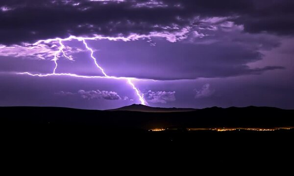 Night Storm Over Mountains: A Stunning Display of Nature's Power