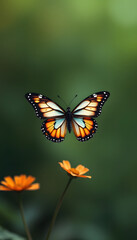 Obraz premium butterfly background, mindfulness theme. isolated with white highlights