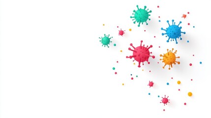 Obraz premium Vibrant Array of Colorful Paint Splashes on Crisp White Background Creating a Dynamic and Artistic Visual Experience for Creative Expression and Inspiration