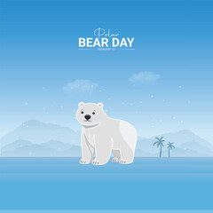 Fototapeta premium International Polar Bear Day creative design. Polar Bear Day social media poster vector.