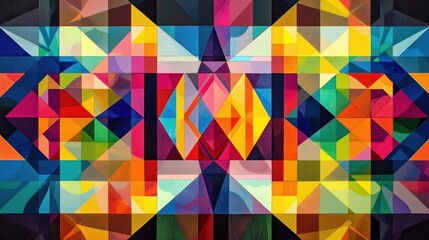 Symmetrical Geometric Patterns with Vibrant Colors