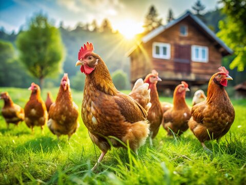 Lohmann Brown Chicken Farm, Backyard Poultry, Free Range Chickens, Bokeh Photography, Blurred Background, Happy Hens, Rural Scene, Farm Animals, Bird Photography, Chicken Coop, 