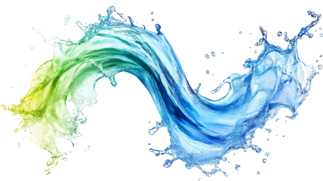 Spiral water splash, transparent background