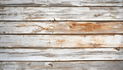 Obraz premium Weathered Whitewashed Wooden Planks Background Texture