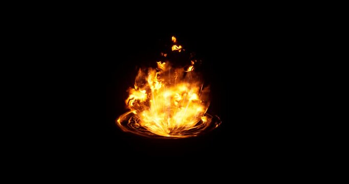 fire energy aura effect on black background