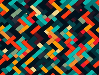 Abstract Geometric Pattern Colorful Rectangular Design