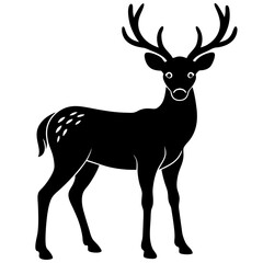 deer silhouette vector on white background