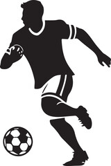 A black and white football logo type silhouette design 