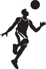 A black and white basketball logo type silhouette design