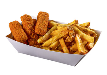 Fries and fish nuggets